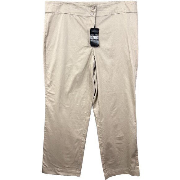 MONROE & MAIN High‑Rise Taper‑Leg Dress Pants Beige Plus Size 18W NWT - Picture 1 of 9